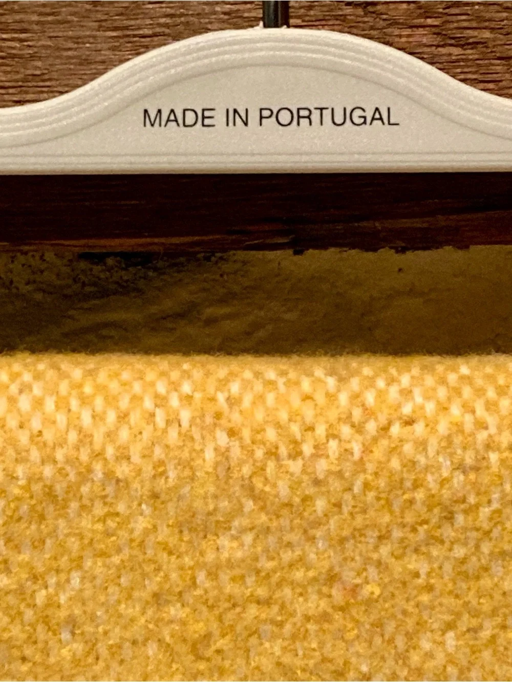 NWT Roca Home brand mustard yellow blanket made in Portugal